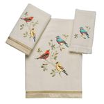 Avanti Linens Gilded Birds Collection 3 Pc Towel Set, Ivory