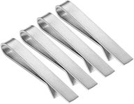 HAWSON 2 inch Tie Clips for Mens-Skinny Tie Bar Personalized Letter Tie Pin Father of The Bride Gifts Tie Bar Set for Wedding Anniversary Business and Best Gift (4 PCS - Brush Silver 1)