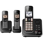 Panasonic DECT 6.0 Expandable Cordless Phones with Call Block | Answering Machine - 3 Handsets
