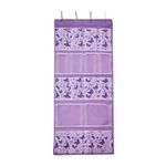 KANCNT Over the Door Storage Organizers,Behind Closet Door Hanging Holder Shelf for Shoes,Socks,Hat,Underwear,Hair Accessories,Outfit in Bathroom,Nursery,Utility Room,Entryway,Purple