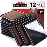 Furniture Sliders for Hardwood Floors X-Protector 12 PCS - 2” Furniture Floor Protectors – Premium Furniture Casters – Carpeted Pads – Moving Furniture Pads Sliders!