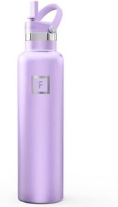 IRON °FLASK Camping & Hiking Hydration Flask with Straw, Narrow Mouth Insulated Stainless Steel Sports Water Bottle - Lavender 24 oz - Straw (1 Lid)