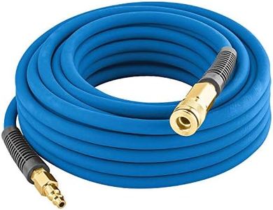 Estwing E3850PVCR 3/8" x 50' PVC/Rubber Hybrid Air Hose with 1/4" Brass Fittings , Blue