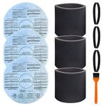 10 Pieces 90107 Filter and 90585 Foam Sleeve & Retaining Band, Compatible with Shop Vac 5 Gallon and Fit MACS-200D SS11-450 Vacmaster Vacuum Cleaners, Part # 9010700 90585 9013700