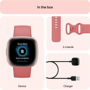 Fitbit Versa 4 Smartwatch – Pink Sand, Fitness & Health Tracker