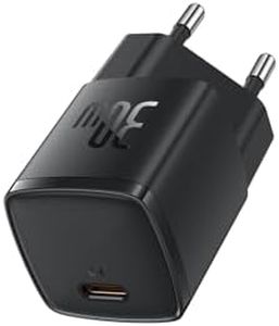 Baseus Chargeur USB C 30 W, chargeur rapide pour iPhone 15, 14, 13, 12, 11, Pro Max, Samsung Galaxy, chargeur de téléphone portable, adaptateur de prise USB C, prise de charge, charge rapide (5 V/3,0
