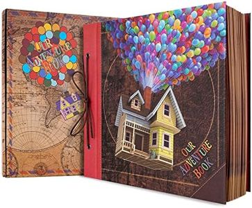 XiongXiong Large Our Adventure Book 60 Pages 12x12 Inch Scrapbook Photo Album,Retro Embossed Hardcover Travel Diary Journal Scrap Book For Couples,Memory Book For Anniversary Wedding,Mother's Day gift