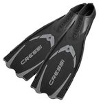 Cressi Pluma Full Foot Pocket Fins, Black/Silver, 45/46