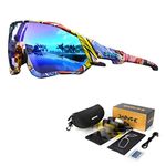 KAPVOE Cycling Glasses Polarized Sports Sunglasses MTB Mountain Bike Eyewear Men Women Road Bicycle BMX Running Fishing Golf