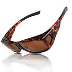 DUCO Men's and Women's Polarised Wrap Around Fit-Over Sunglasses over Prescription Glasses 8953