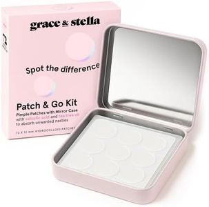 Grace & Stella Award Winning Cute Pimple Patches for Face - with Mirror Pimple Patch Case - Dermatologist Tested Hydrocolloid Acne Patches for Face - for Breakouts, Whiteheads (Round, 72 Pack)