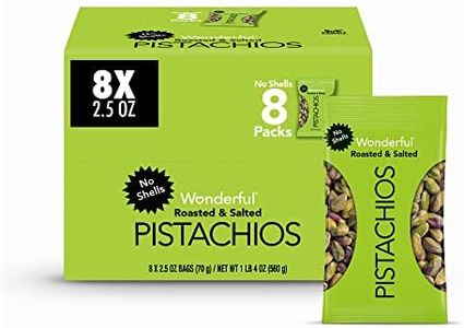 Wonderful Pistachios No Shells 2.5 Bag Roasted and Salted Nuts, 2.5 Ounce (Pack of 8)