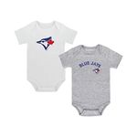 Gertex MLB 2-Pack (Grey & White) Baby Bodysuit (6-9 Months) - Toronto Blue Jays