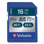 Verbatim 16GB Pro 600X SDHC Memory Card, UHS-1 U3 Class 10-98046