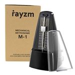 Rayzm Mechanical Metronome with High Precision for All Kinds of Musical Instruments (Piano/Drum/Violin/Guitar/Bass & Wind Instruments), Audible Click & Bell Ring, Traditional Pyramid Style