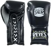 CLETO REYES Traditional Professional Boxing Gloves with Laces for Training, Sparring and Heavy Punching Bags for Men and Women, MMA, Kickboxing, Muay Thai, 16oz, Black CRE