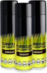 Tara 3 x 500ml Turbojet Car Air Freshener, Savage Air Sanitiser for Home Office Gym Vehicles Clothing Footwear Quickly Remove Odors (Savage)