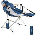 KingCamp Hammock Chair with Footrest, Swinging Portable Folding Camping Chairs for Adults MAX 400lbs Heavy Duty Foldable Oversized Rocker with Cup Holder Pillow for Outdoor Beach Sport Lawn,Dark