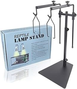 14.4" to 36.2" Adjustable Reptile Dual Heat Lamp Stand for Terrarium Metal Light Stand Floor Lamp Holder Heating Light Bracket Light Hanger for Fixing Porcelain, Deep Dome or Wire Clamp Lamp Fixtures