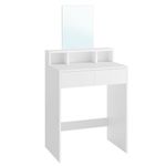 VASAGLE Dressing Table with Large Mirror, Vanity Table with 2 Drawers and 3 Compartments, Makeup Table, Modern, White RDT103W01