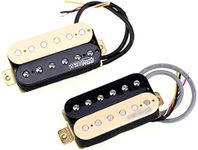 Wilkinson M Series Vintage Tone Alnico 5 Magnet Overwound Open Style Humbucker Pickups Set for Electric Guitar, Zebra