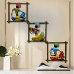 Pranjals House Metal Rajasthani Musicians Item showpiece Metal Frame Wall Décor entrance, Wall Hanging for Living Room, Wrought iron, Wall Art Decor Hanging for home decoration Living Room, Bedroom, Home, Office, Hotel (9x9 inch)