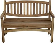 EcoDecors Kent Outdoor Bench Teak Wood Garden Bench Patio Bench with Armrests and Backrest, Yard Benches for Indoor and Outdoors- Natural Teak