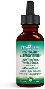 TexaClear Natural Allergy Relief Drops Homeopathic, Non-Drowsy, Safe, Effective Remedy - Over 100 Extracts from Trees, Weeds & Grasses + Drainage Remedies, Made for Texas & Zones 2,5,6-2oz