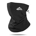 ROSAUI Spring Neck Gaiter Balaclava Bandanas Thermal Fleece Scarf Face Mask Covering Warmer Reusable Washable Windpoof Fishing Hiking Riding Skiing Snowboading Outdoor Sports for Men and Women Black