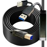 YOTETION Long USB3.0 Printer B Cable 30FT, USB-A Male to USB-B 3.0 Male Upstream Cord Compatible with Docking Station, External Hard Drivers, Scanner, Printer with Hp, Canon, Brother and More