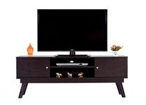 DeckUp Reno Engineered Wood 2 door TV Stand and Home Entertainment Unit (Dark Wenge, Matte Finish)