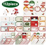 Hianjoo Gift Tags Stickers, Gift Name Tags Stickers for Christmas Presents 112pcs, 28 Designs Self-Adhesive Labels, to from Xmas Gift Tags Stickers Xmas Festival Birthday Wedding Decor