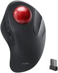 Wireless Trackball Mouse，Rechargeable Ergonomic Mouse, Easy Thumb Control, 5 Adjustable DPI, 3 Device Connection (Bluetooth or USB) for PC, Laptop, iPad, Mac, Windows, Android