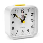 EEEKit Analogue Alarm Clock, Silent Bedside Clock with Snooze Function and Night Light for Home Travel