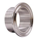 DERNORD Stainless Steel 304 Sanitary Fitting, Long Weld Clamp Ferrule Fits Tri Clamp 1-1/2" Tube Outer Diameter