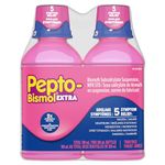 Pepto Bismol Liquid Extra Strength for Nausea, Heartburn, Indigestion, Upset Stomach, and Diarrhea Relief, Original Flavor, Pack of 2, 350ml each