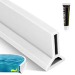 flintronic 1M Shower Threshold Water Barrier, Silicone Shower Splash Guard Strip with 50g Glue, Self-Adhesive Wet Room Floor Barrier, Wet Room Bathroom Floor Seal for Bathroom, Kitchen Sink (5cm High)