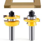 Shaker Rail and Stile Router Bits, Newdeli 1/2 Inch Shank Tongue and Groove Router Bit, Professional Carbide Milling Cutters for Woodworking for Cabinet Door