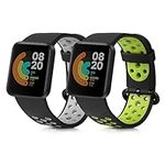 kwmobile Straps Compatible with Xiaomi Mi Watch Lite/Redmi Watch Straps - 2x Replacement Silicone Watch Bands