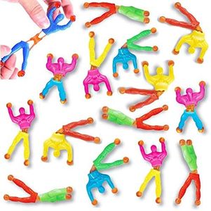 Liberty Imports Pack of 72 Sticky Stretchy Wall Climbers Window Crawlers - Party Favor Tricky Novelty Toys Climbing Rolling Men for Kids