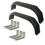 AB Tools Pair 13" Twin Wheel Tandem Mudguards 56" x 8" And Fender Wing (LARGE) Brackets 6pc