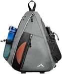 Himal Outdoors Disc Golf Sling Bag Holds 10+ Discs, Small Disc Golf Bag Multiple Storage with Retriever Holder (Charcoal Gray)