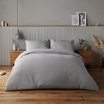 Silentnight Supersoft Collection Dove Grey Duvet Cover Set. Super Soft and Snuggly Easy Care Duvet Cover Quilt Bedding Set - Single (135cm x 200cm) + 1 Matching Pillowcase