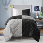 Comfort Spaces Lightweight All Season Down Alternative Cozy Bedding, Sham, Polyester, Black/Gray, Twin/Twin XL(66"x90")