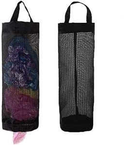 Plastic Bag Holder 2 Packs Mesh Hanging Storage Dispensers (Black 2 Packs)