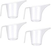 Fireboomoon 4 Pack Plastic Funnel Pitcher,Large Capacity Long Spout Measuring Cup for Bakeware Molds,Pancake,Batter,Muffin,Cakes,Soap Making(4 Cups/32 Ounces/1000 ml)