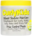 CurlyKids Frizz Control Paste - Anti-Frizz Styling Paste for Curly, Kinky, Coily & Mixed-Texture Hair - Smooth Edges, Tame Flyaways, Maximum Moisture, No Sticky Residue Formula for Kids Haircare, 6oz