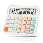 Pendancy Calculators Desktop 12 Digit, Gradient Pink Cute Basic Calculator with Extra Large LCD Display and Buttons, for Office, School, Home Use