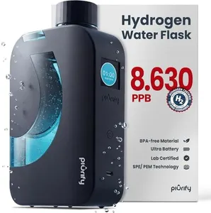 PIURIFY Flask Hydrogen Water Bottle Black