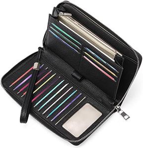 GAEKEAO Portefeuille Femme Cuir Grande Capacite Porte Monnaie Femmes avec RFID Blocage, avec 17 emplacements Cartes Compris et Porte-chéquiers Femmes